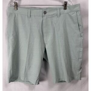 TRAVIS MATHEW Mens Performance Golf‎ Shorts 36 X 10 " Inseam Green Stripes Flaw